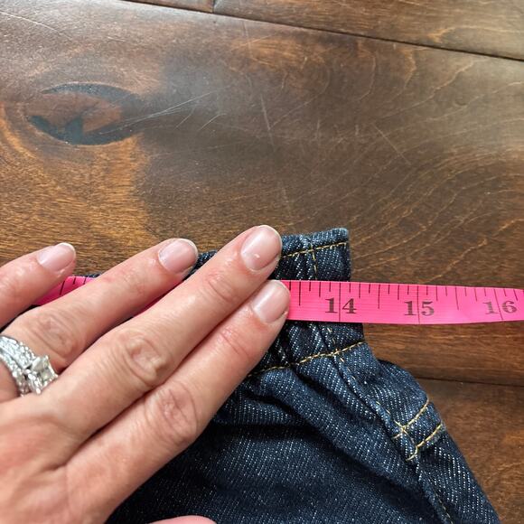 L.L.Bean High Rise Double L Comfort Waist Tapered Jeans Dark Blue Women 12 Pet - Picture 7 of 8